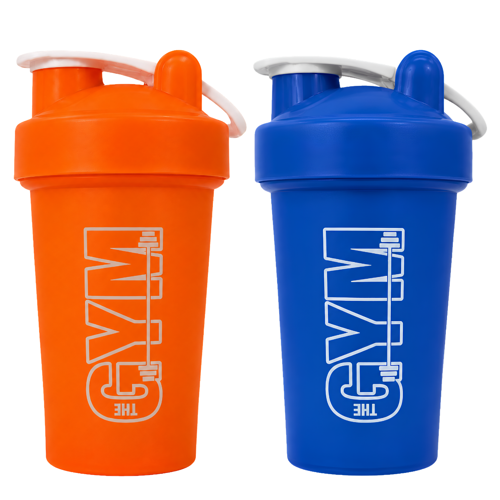 Gym Shaker 550 ML Ölçekli ve Sızdırmaz Kapaklı Protein Shaker 2'li Set (Turuncu+Mavi)