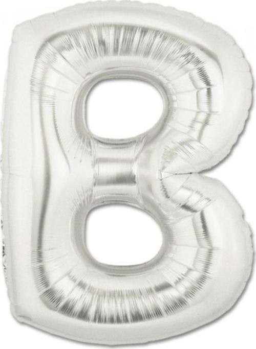 Harf Folyo Balon Büyük Boy Metalik Gümüş B Harfi Folyo Balon Metalik - 100 cm