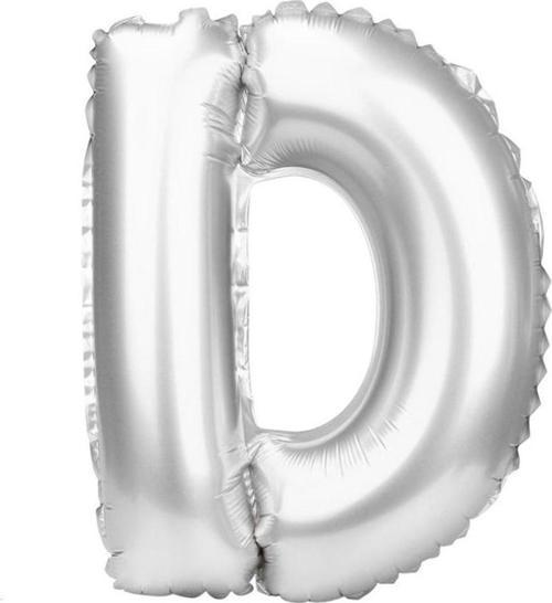 Harf Folyo Balon Büyük Boy Metalik Gümüş D Harfi Folyo Balon Metalik - 100 cm