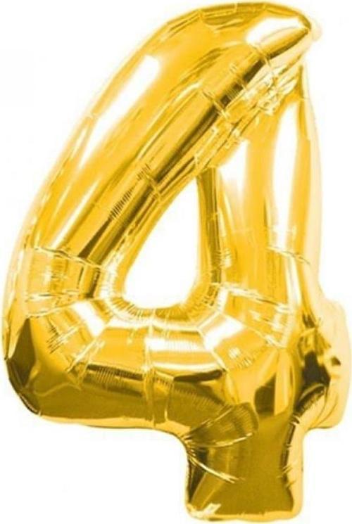 Rakam Folyo Balon Metalik Altın 4 Yaş Folyo Balon Metalik - 4 Yaş Balonu 100 cm