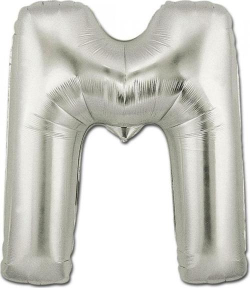 Harf Folyo Balon Büyük Boy Metalik Gümüş M Harfi Folyo Balon Metalik - 100 cm