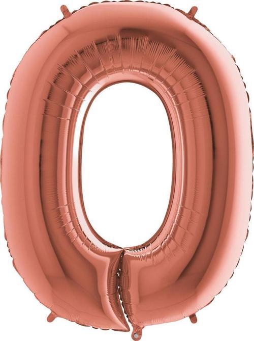 Rakam Folyo Balon Metalik Gül Kurusu - 0 Yaş Folyo Balon Metalik - 0 Yaş Balonu