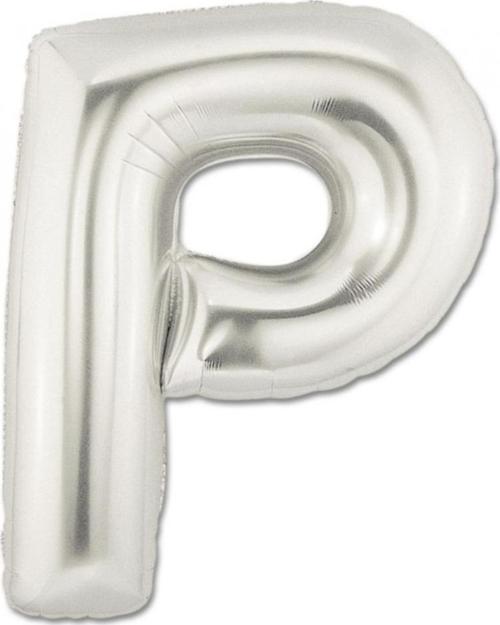 Harf Folyo Balon Büyük Boy Metalik Gümüş P Harfi Folyo Balon Metalik - 100 cm