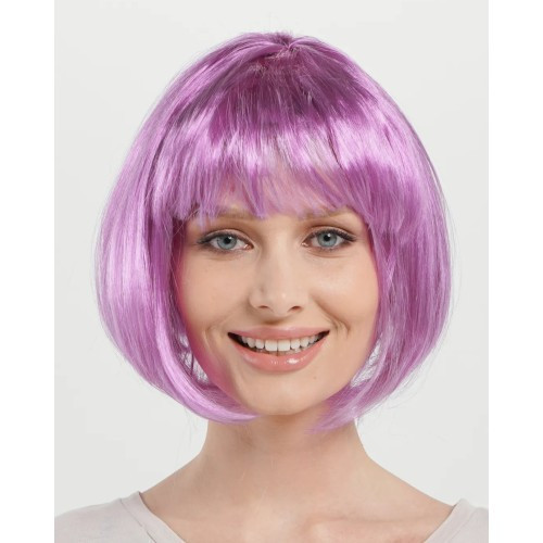 ETT Düz Kesim Küt Parti Peruğu - Rose Pembe, Şık ve Modern Stil