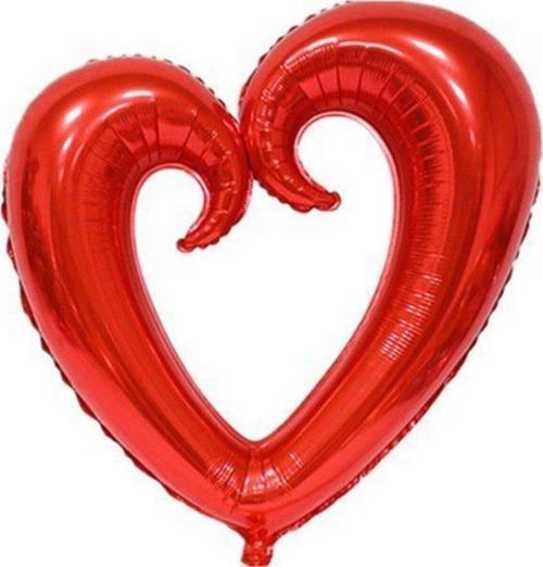 Helyuma Uyumlu Kalp Şekilli Büyük Boy Sevgililer Günü Metalik Kalpli Folyo Balon KIRMIZI Kalp Balon