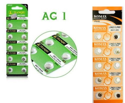 10'lu Paket AG1 LR621/LR60 Düğme Pil - Saat, Lazer, Hesap Makinesi Pili 1.55V