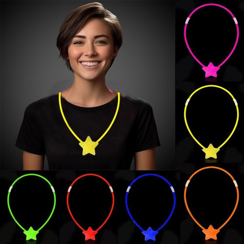 ETT Glow Stick Yıldız Kolye 6 Adet - Işıltılı Parti Aksesuarı