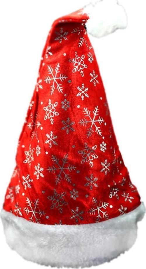 Yılbaşı Lüks Gümüş Simli Polar Noel Baba Şapkası