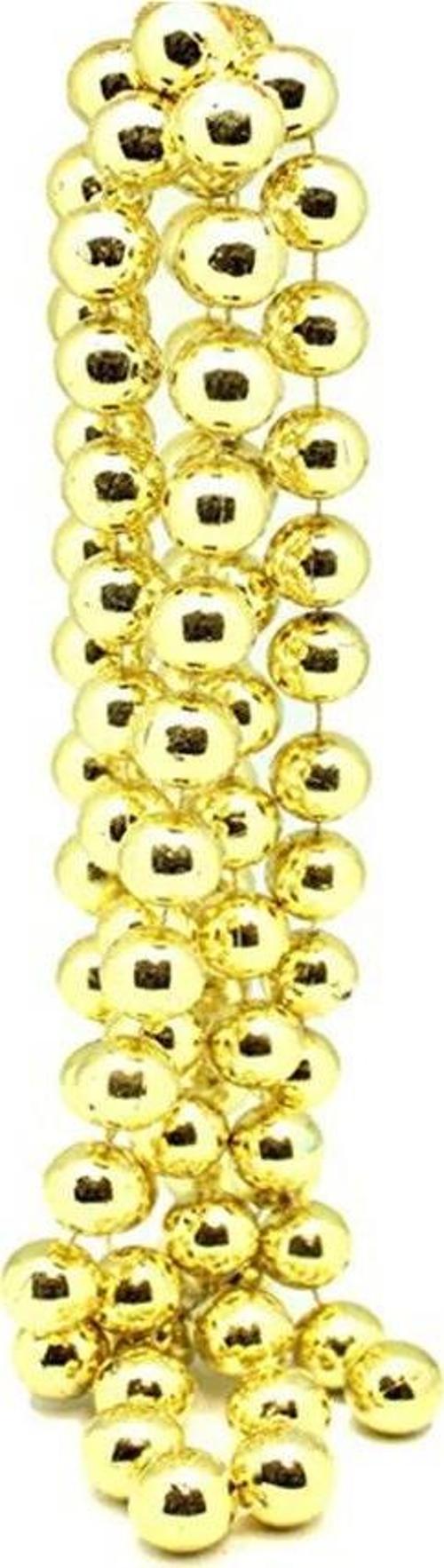 Yılbaşı Yeniyıl Ağacı Süsü Kalın Zincir Boncuk 180cm GOLD Christmas Tree Chain