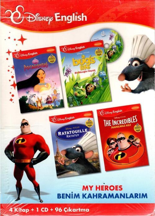 English Advanced Benim Kahramanlarım (Çantalı Set) 4 Kitap + 1 CD + 96 Çıkartma CD+Kitap Eğitim Seti