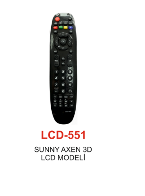 SUNNY AXEN 3D Serisi TV KUMANDASI LCD 551 - Uyumlu Muadil