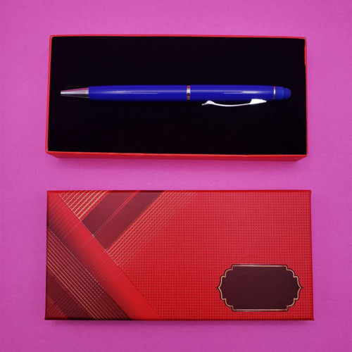ETT Mavi Touchpen Tükenmez Kalem - Şık Hediye Kutulu, Metal Malzeme