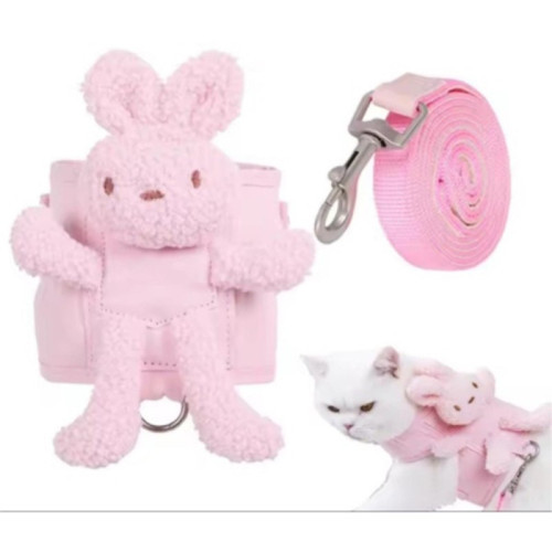 ETT Peluş Ayıcıklı Göğüs Gezdirme Tasması Seti - Kedi/Köpek