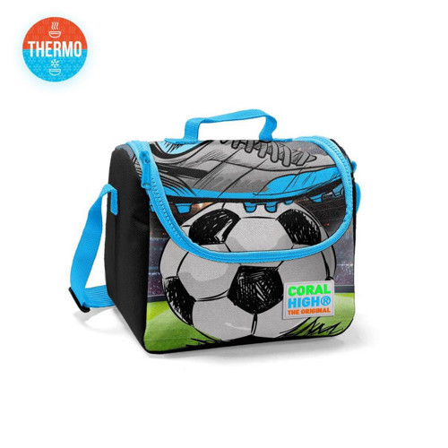 Kids Siyah Mavi Futbol Desenli Thermo Beslenme Çantası 22719