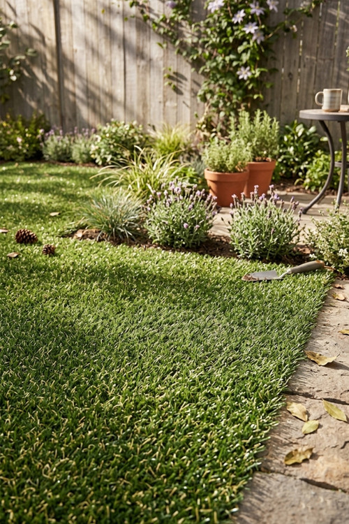 Grass Dekoratif Suni Çim Halı Balkon Bahçe Teras İç Dış Mekan Sarı Otlu Yeşil Yapay Çim Halı 20 mm