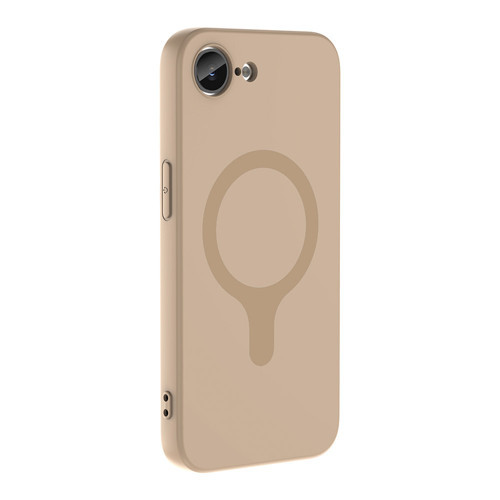 iPhone 17E Kılıf M-Safe Şarj Özellikli Aris Silikon Kılıf Krem