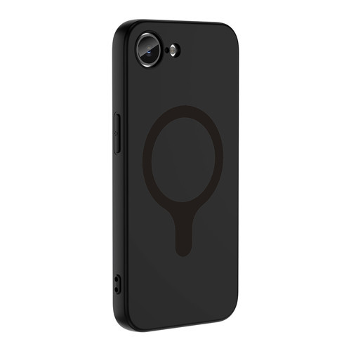iPhone 17E Kılıf M-Safe Şarj Özellikli Aris Silikon Kılıf Siyah