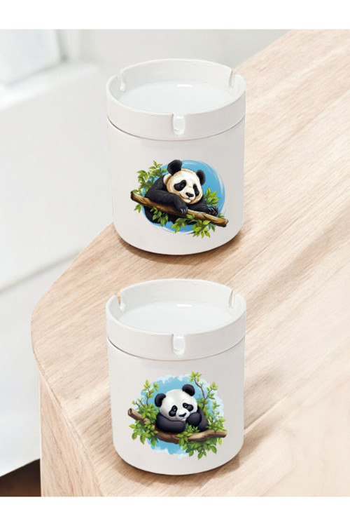 Panda Teması 2'li Küllük - Küllükler Modelleri, Kül Tablası, Kokusuz Küllük, Kül Tablaları