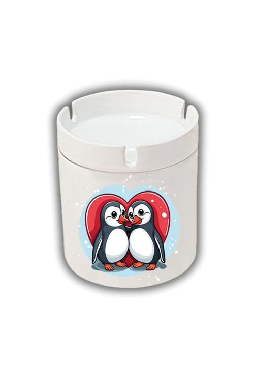 Penguenli ve Kalpli Küllük Kül Tablası
