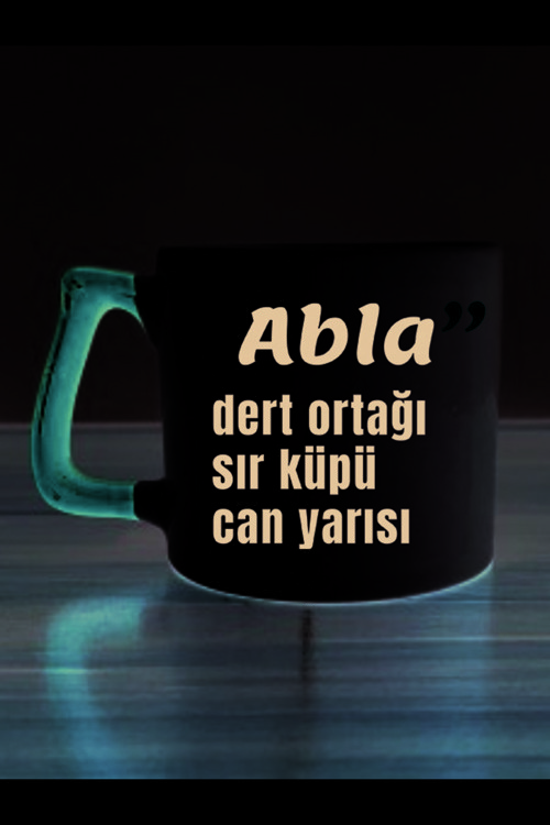 Ablaya Hediyelik Kırmızı Kulplu Kupa Bardak - Seramik Çay, Kahve Hediyelik Bardağı