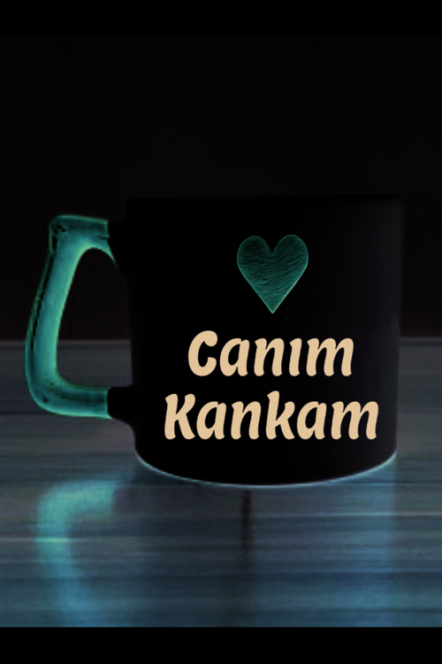 Canım Kankam Yazılı Kırmızı Kulplu Hediyelik Kupa Bardak - Seramik Çay, Kahve Hediyelik Bardağı