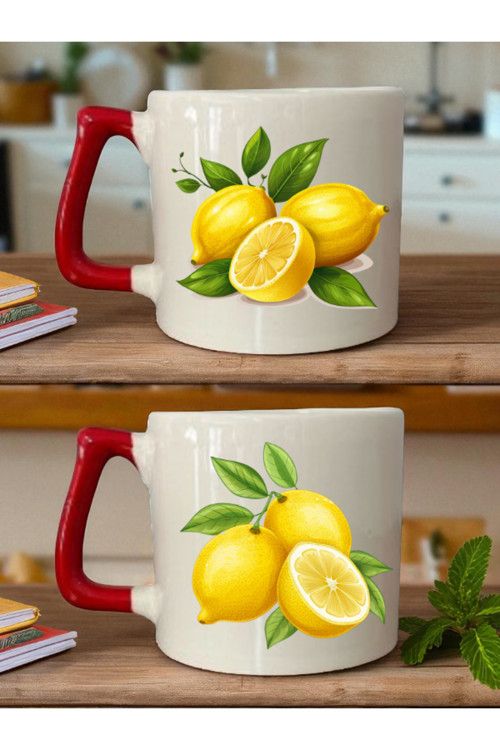 Limonlar Baskılı 2'li Kupa - Sevgiliye Yapılacak Hediyeler, Anneye Alınabilecek Hediyeler