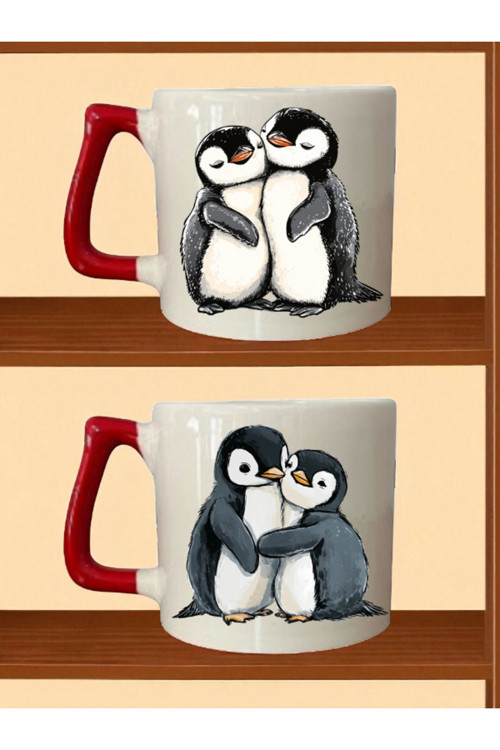 Penguenler Kupa - Erkek Arkadaşa Doğum Günü Hediyesi, Erkek Sevgiliye Doğum Günü Hediyesi