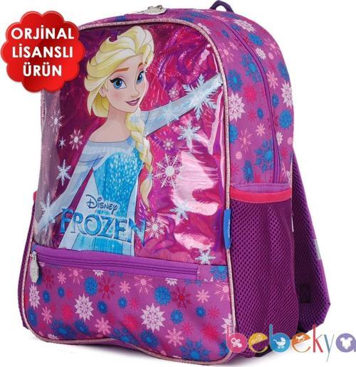 Lisanslı Frozen Okul Çantası Karlar Ülkesi Elsa Sırt Çantası Lila Mor