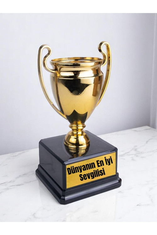 Dünyanın En Iyi Sevgilisi Baskılı Ödül Kupası 23 Cm Sevgiliye Hediyelik Eşya - Sevgiliye Doğum Günü