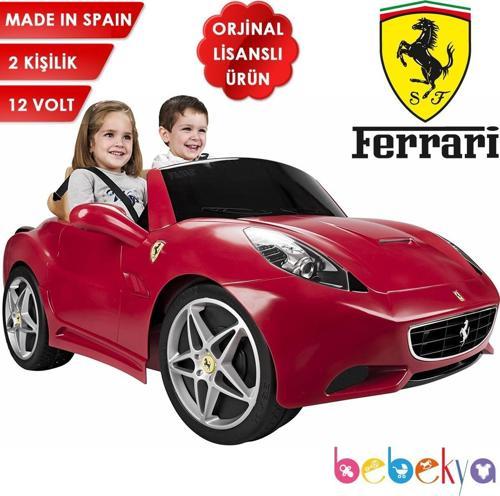 Ferrari Lisanslı Çift Kişilik 12V Akülü Araba Feber Ferrari 2 Kişilik Akülü Araba 12V