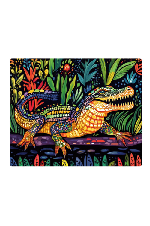 Renkli Modern Timsah Baskılı Mousepad 17,5x21,5 cm