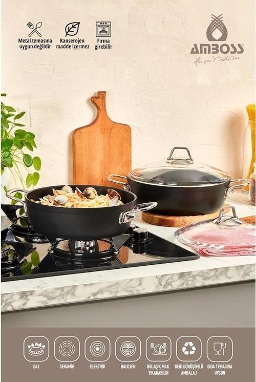 DARK 1325 26 CM BASIK TENCERE CAM KAPAKLI