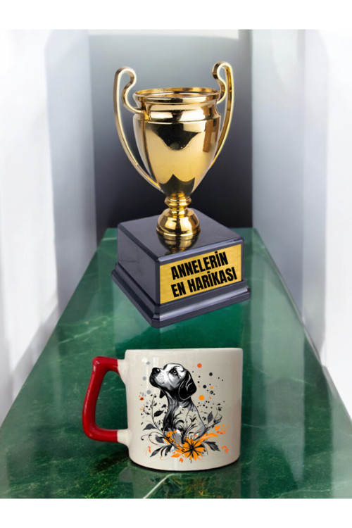 Çiçekli Köpek 250 ml Kupa ve Anneye Doğum Günü Hediyesi - Unutulmayacak Manevi Hediye, Anneye Hediye