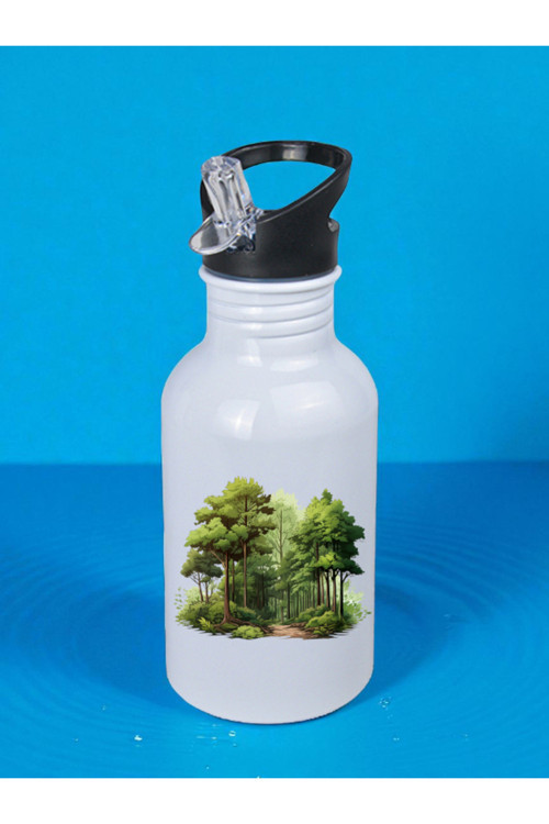 Orman Baskılı Matara Suluk 600 ml - Kız Çocuk Suluk, Kız Sulukları