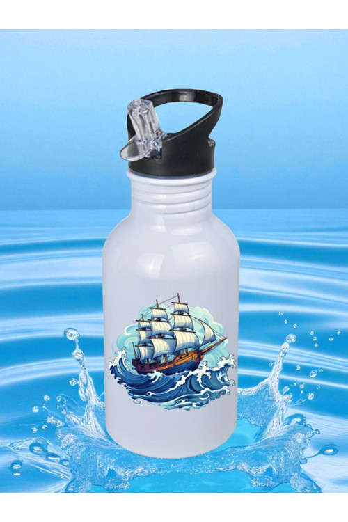 Gemili Temalı Matara Suluk 600 ml - Çocuk Suluk Matara, Çocuk Su Matarası