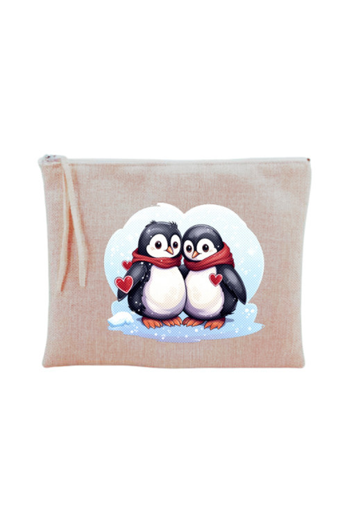Penguen Baskılı Makyaj Çantası