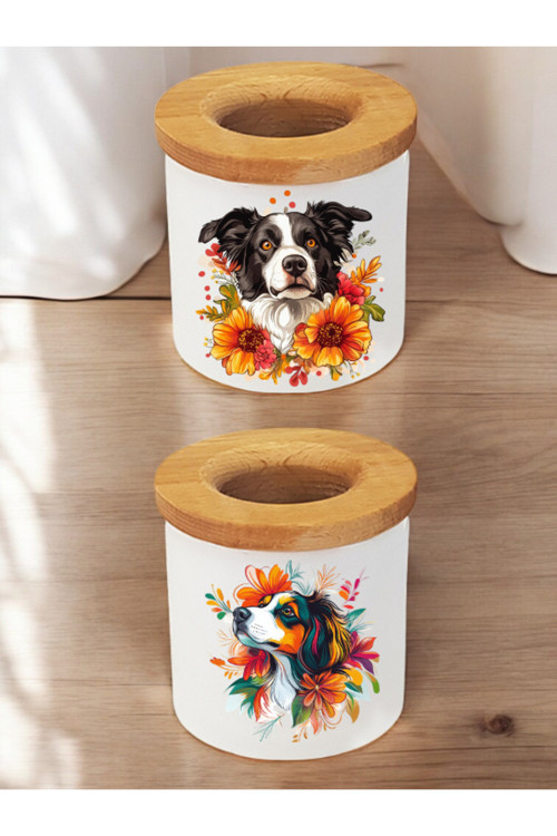 Köpek 2'li Kalemlik - Kapaklı Kalemlik, Kişiye Özel Kalemlik, Kişiye Özel Masa Kalemliği