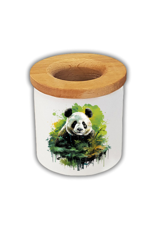 Yeşillik İçinde Panda Baskılı Kalemlik Kalem Kutusu