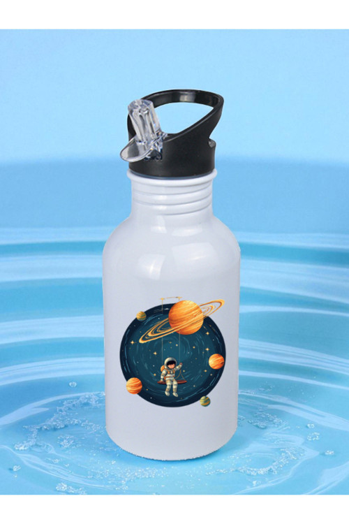 Uzayda Çocuk Matara Suluk 600 ml - Çocuk Suluk Matara, Çocuk Su Matarası