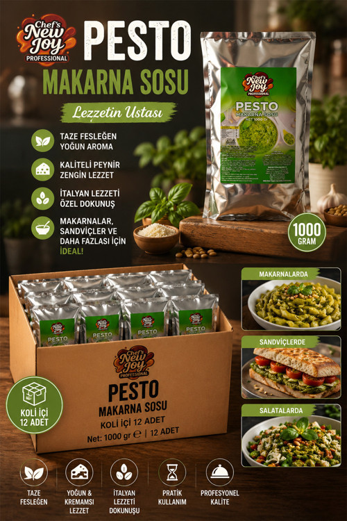 Pesto Sos 1000 G x 12 Adet - 1 Koli (Koli Bazlı Avantaj Paketi)