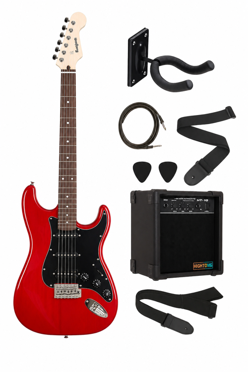 Meg-2Trd Trans Red Burst Elektro Gitar Set
