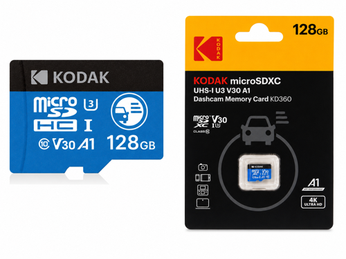 128GB UHS-I U3/V30/A1 Araç Kamerası İçin Micro SD Kart KD360