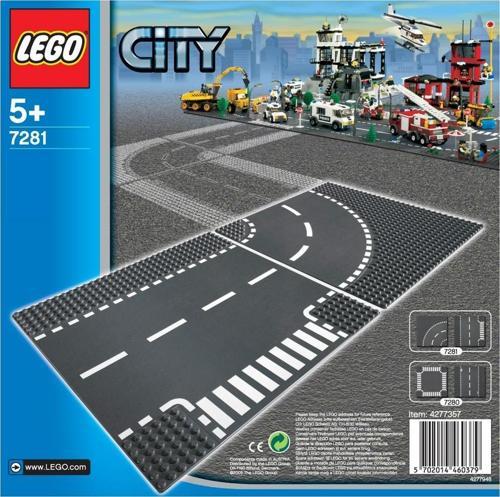 7281 T kavşağı ve Viraj Zemin Lego Düz Yol ve Döner Yol Zemin
