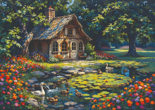 1000 Parça Ördekler ve Küçük Kulübe Yetişkin Puzzle - 41211