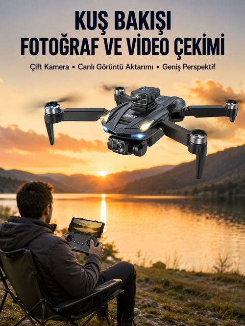 Ekranlı Kumandalı Katlanabilir Kamera Drone Hobi ve Günlük Kullanım
