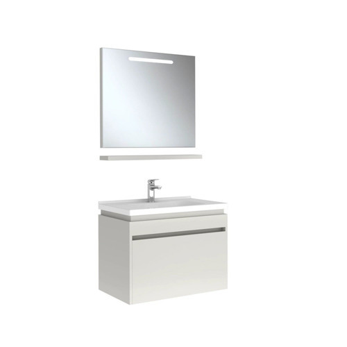 Idea 2.0 80 Cm Parlak Beyaz Tek Çekmeceli Banyo Dolabı Takımı