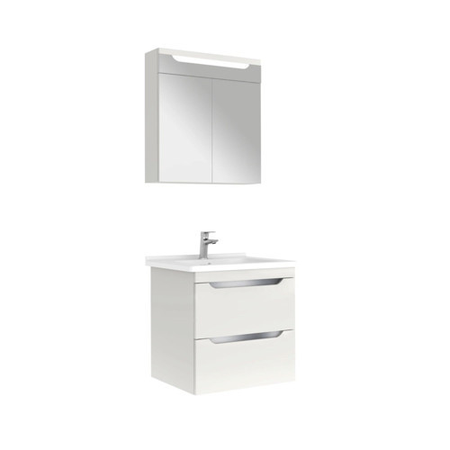 Casilla 65 Cm Satin Gri Banyo Dolabı Takımı (Ayna Dolabı)