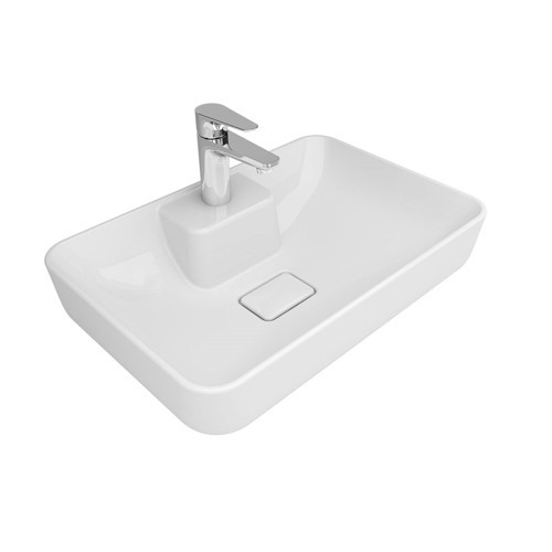 Zero 2.0 60x40 cm Ada Armatür Bantlı Dikdörtgen Çanak Lavabo
