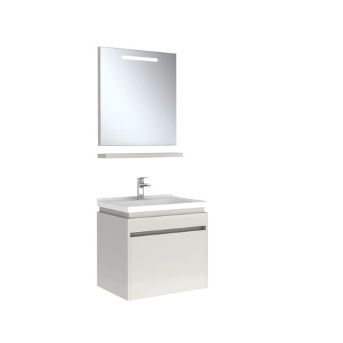 Idea 2.0 65 Cm Parlak Beyaz Tek Çekmeceli Banyo Dolabı Takımı