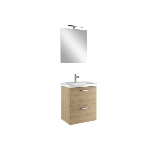Noah Meşe 55 cm Alt Dolap, Lavabo ve Ayna Takımı
